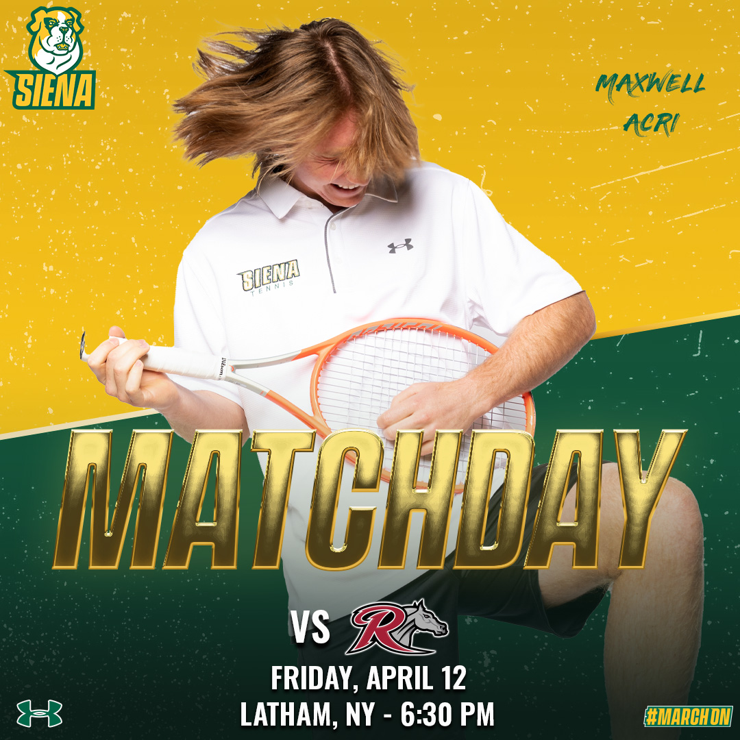 🎾 #MATCHDAY | It's dry inside and we're rocking out the courts for some @SienaMTennis at night ⏰ 6:30 PM 🏟️ Tri-City Fitness 📍 Latham, NY #MarchOn x #SienaSaints x #MAACTennis x #NCAATennis