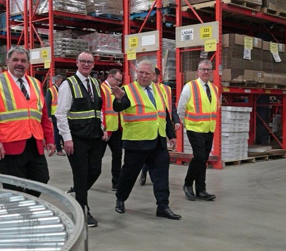 Doug Ford pictured today pointing at a thing. - photo credit Ford Comms team