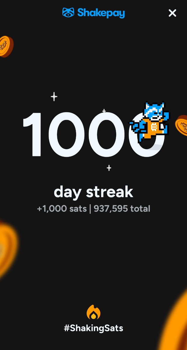 fishy666's tweet photo. @shakepay Seen my streak hit 1k 😎 https://t.co/cJ78LKFlcP
