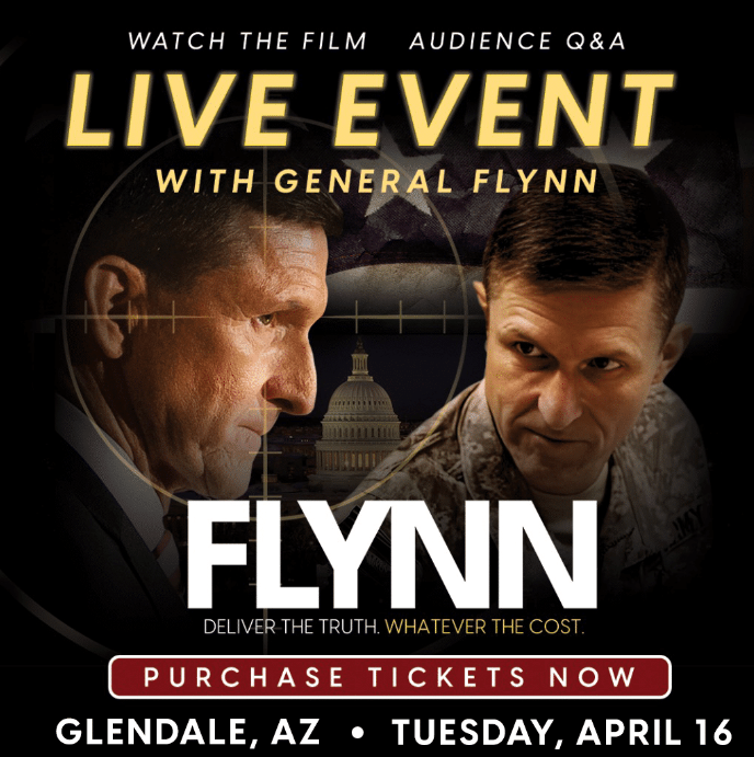 General Michael Flynn is coming to Glendale, AZ. There are only a few VIP tickets left. If you are interested in attending please purchase your tickets via the Patriots of AZ website. patriotsofaz.org Please share as well with anyone you think may be interested. Thank…