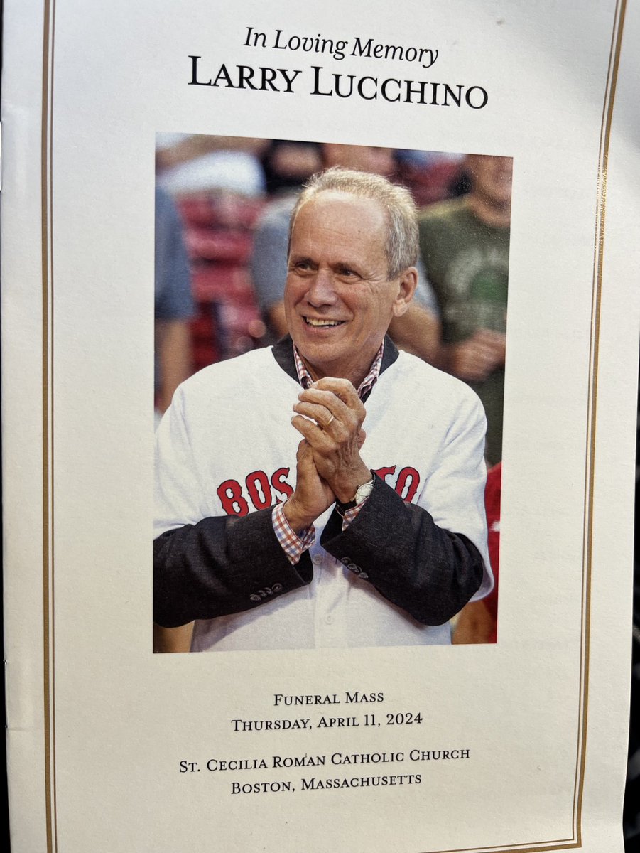 Hard to say goodbye to such a great one. Beautiful funeral service today in Boston. What a legacy you left, Larry Lucchino. Your many friends miss you.