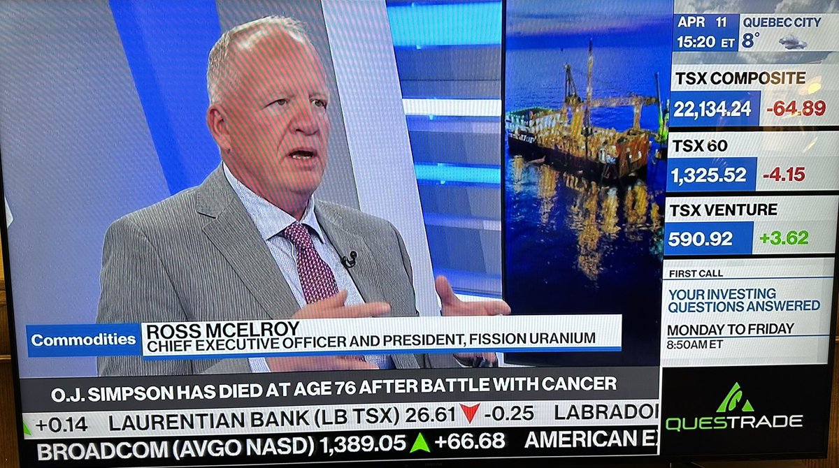 Great work on @BNNBloomberg today at 3:19 ET @RossMcElroy100 @FissionUranium $fcu $fcuuf with @AndrewBellBNN ! #uranium 🧵