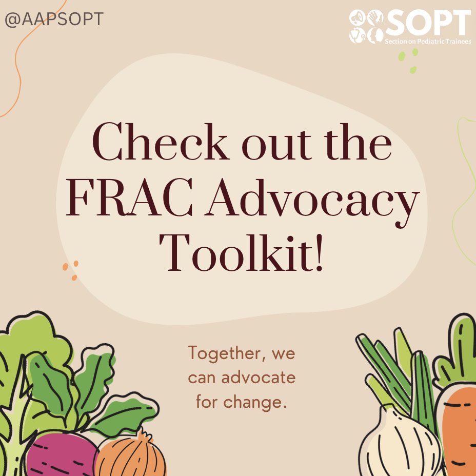 Research federal nutrition programs and their eligibility! 🍎 These programs can help to provide food to patients! The FRAC advocacy toolkit gives a synopsis of eligibility requirements for different programs! 👶 #medtwittter FRAC Advocacy Toolkit: frac.org/wp-content/upl…