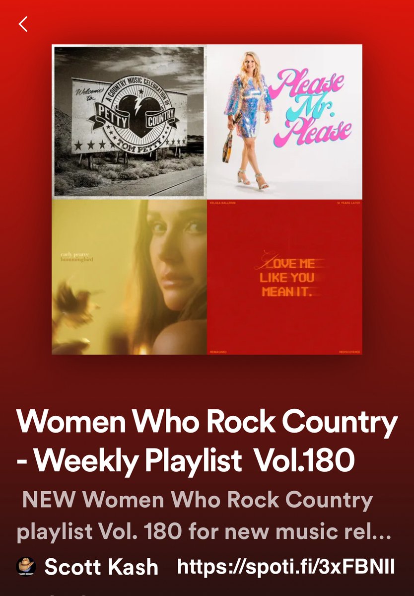 NEW #WomenWhoRockCountry playlist for new releases by @DollyParton @RhondaVincent13 @carlypearce @KelseaBallerini @Charly_Reynolds @TenilleArts @ZoeeMusic @jessmoskaluke +MORE #Spotify spoti.fi/3xFBNII #NewMusic2024 #Country @rt_tsb