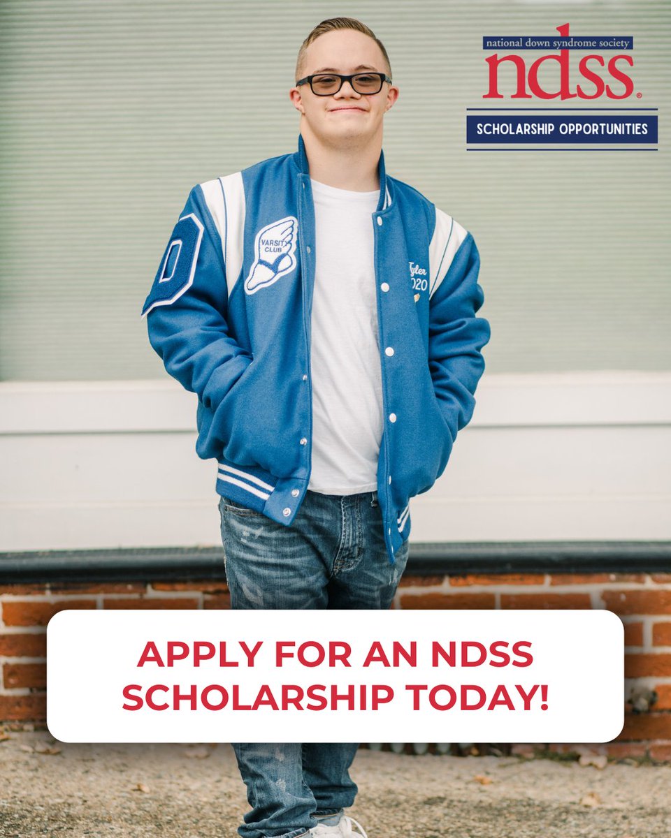 Did you hear the news?! NDSS scholarship applications are open! We offer multiple scholarship opportunities for individuals with Down syndrome to pursue a 𝘃𝗮𝗿𝗶𝗲𝘁𝘆 of interests, not strictly post-secondary education! 💙𝗔𝗽𝗽𝗹𝘆 𝗯𝘆 𝗝𝗨𝗡𝗘 𝟭𝟰! ndss.org/scholarships