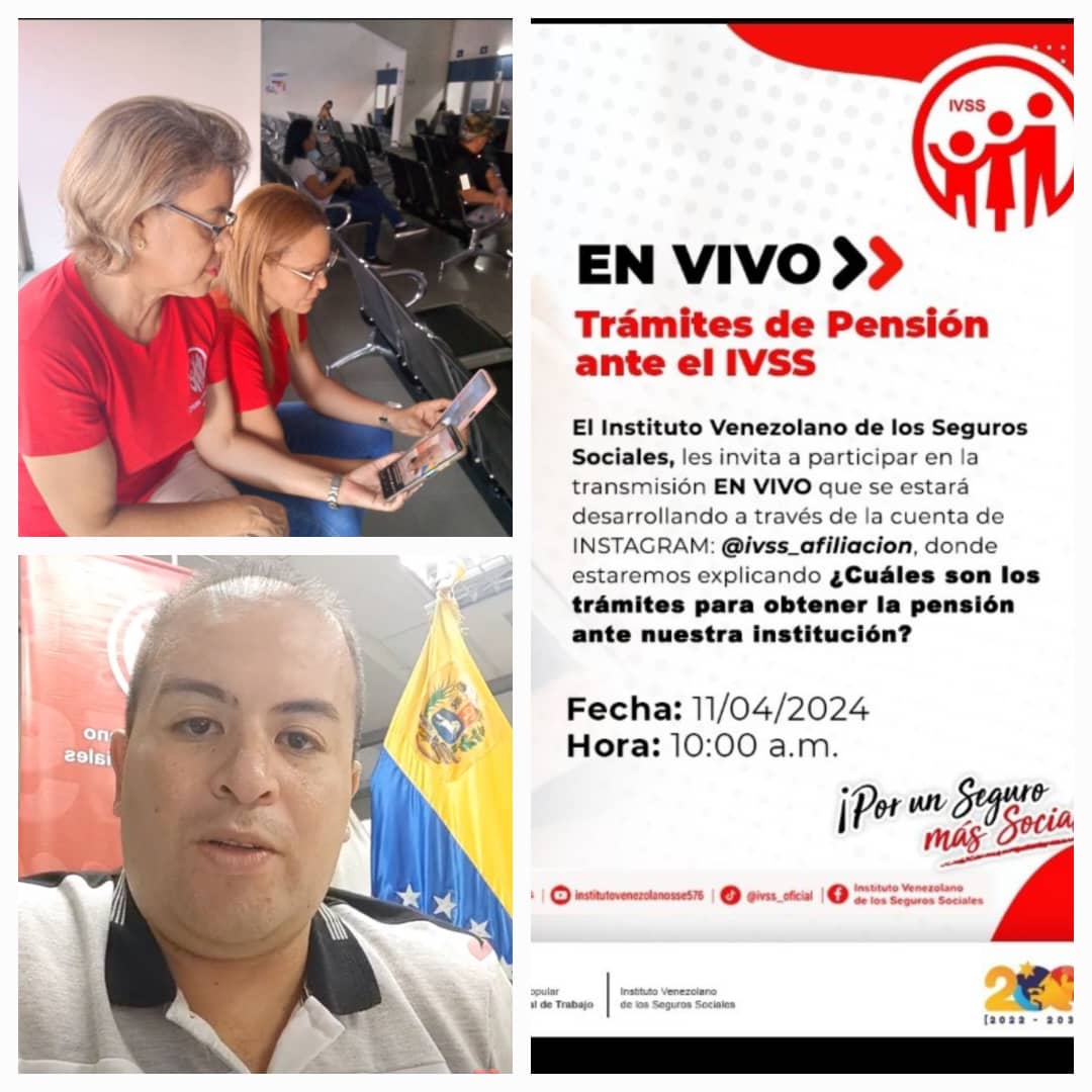 Participación en Videoconferencia vía Instagram, en Vivo Cuáles son los Trámites para Obtener Pensión ante nuestra Institución.

@NicolasMaduro 
@MagaGutierrezV 
@ivssoficial1 

#JuntosPorCadaLatido 
#porunseguromassocial
#RebeldiaAntiImperialista