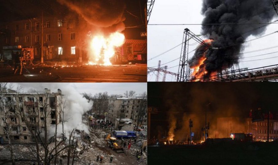 #VoteBlue #VoteBidenHarris #wtpBLUE WE THE PEOPLE wtp2308   Russia is bombing Ukrainian civilians and infrastructure all over Ukraine because Putin has been emboldened by the inaction of House Republicans and Speaker Mike Johnson's (R-LA) refusal to bring the Ukraine aid bill to