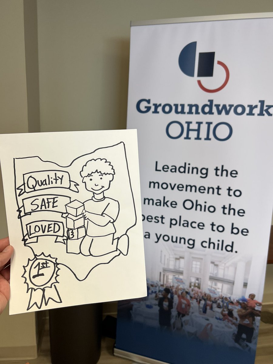 Celebrating #ArtsyThursday for #WOTYC24 by illustrating a more equitable future for #earlychildhood. Thank you to everyone on the @GroundworkOhio Early Learning Advisory Council who joined us today to talk about policy priorities for Ohio’s youngest citizens!