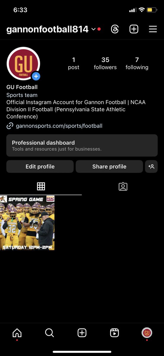 New Official Instagram of Gannon University Football! Everyone give a follow and share! @ GannonFootball814