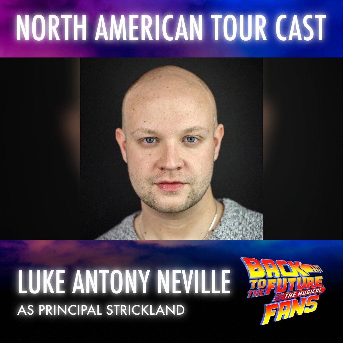The Chamber of Commerce welcomes Luke to Hill Valley! 💐 Introducing Luke Antony Neville as #Strickland and #DocBrown cover for the @BTTFBway North American Tour Cast 📢 🎟 Dates, venues and tickets at backtothefuturemusical.com/northamerica #bttfbway #bttfbroadway #broadway #bttftour