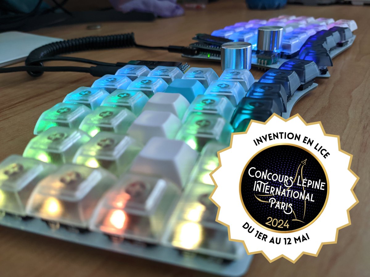 GilDev (@gildev) on Twitter photo C’est reparti pour un tour !
Du 1er au 12 mai prochain, je présenterai mon clavier ergonomique au <a href="/ConcoursLepine/">Concours Lépine</a> International 2024 à Paris ! 🇫🇷
Si vous êtes dans le coin, c’est avec plaisir que je vous accueillerai sur mon stand pour discuter. 😃 C’est reparti pour un tour !
Du 1er au 12 mai prochain, je présenterai mon clavier ergonomique au <a href="/ConcoursLepine/">Concours Lépine</a> International 2024 à Paris ! 🇫🇷
Si vous êtes dans le coin, c’est avec plaisir que je vous accueillerai sur mon stand pour discuter. 😃