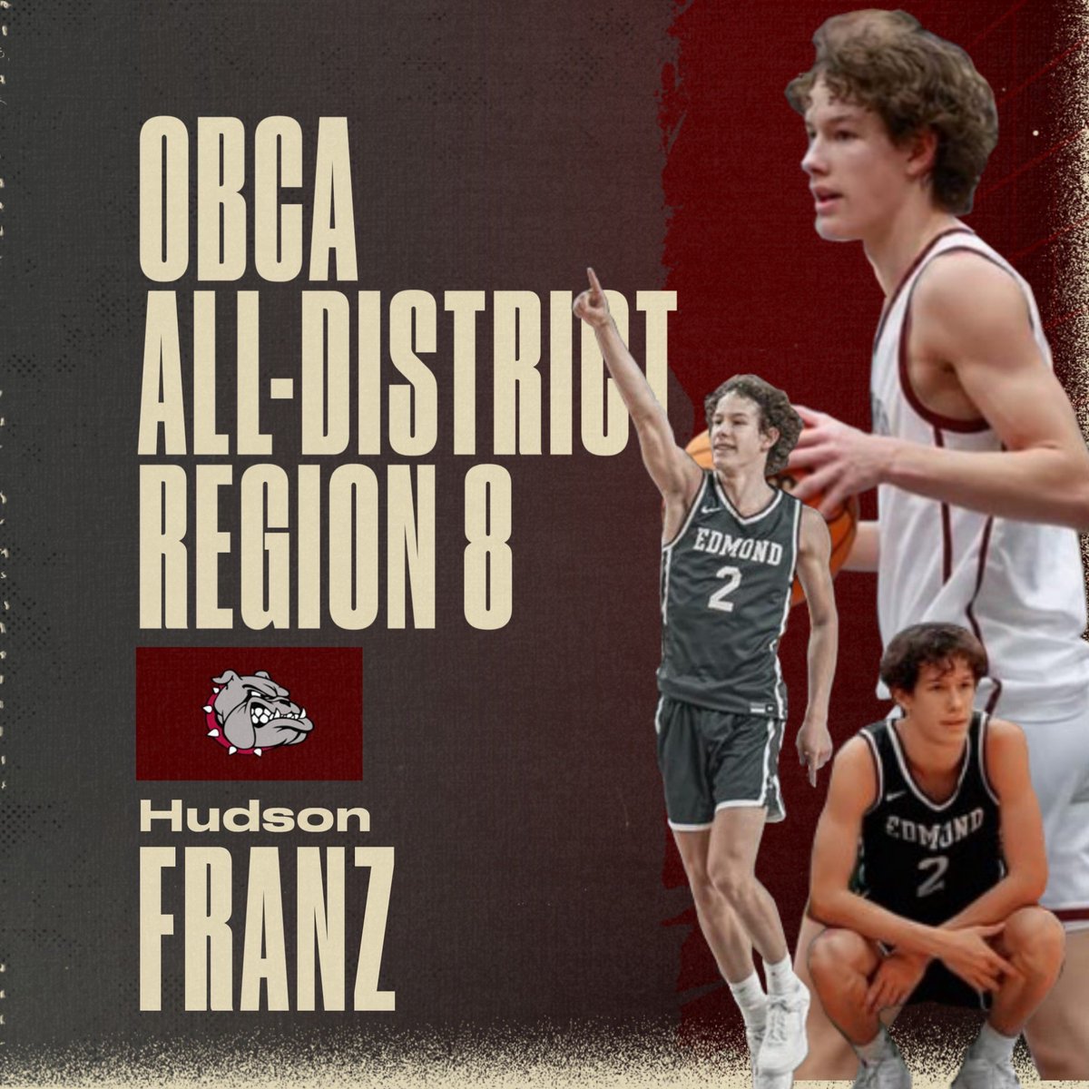 Congrats to our guy @hudson_franz for being named OBCA All-Region team District 8! Huge accomplishment for our sophomore! #BulldogWay