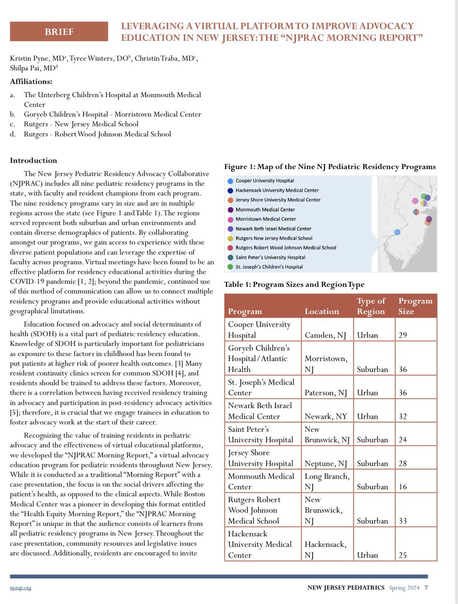 Newest publication coming your way! #NJPeds #MedEd #PedsAdvocacy