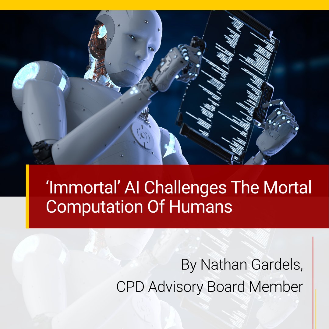 In a recent column for @NoemaMag, CPD Board Member Nathan Gardels explores how “immortal” #Artificial Intelligence challenges the mortal computation of humans: bit.ly/3TSigfL