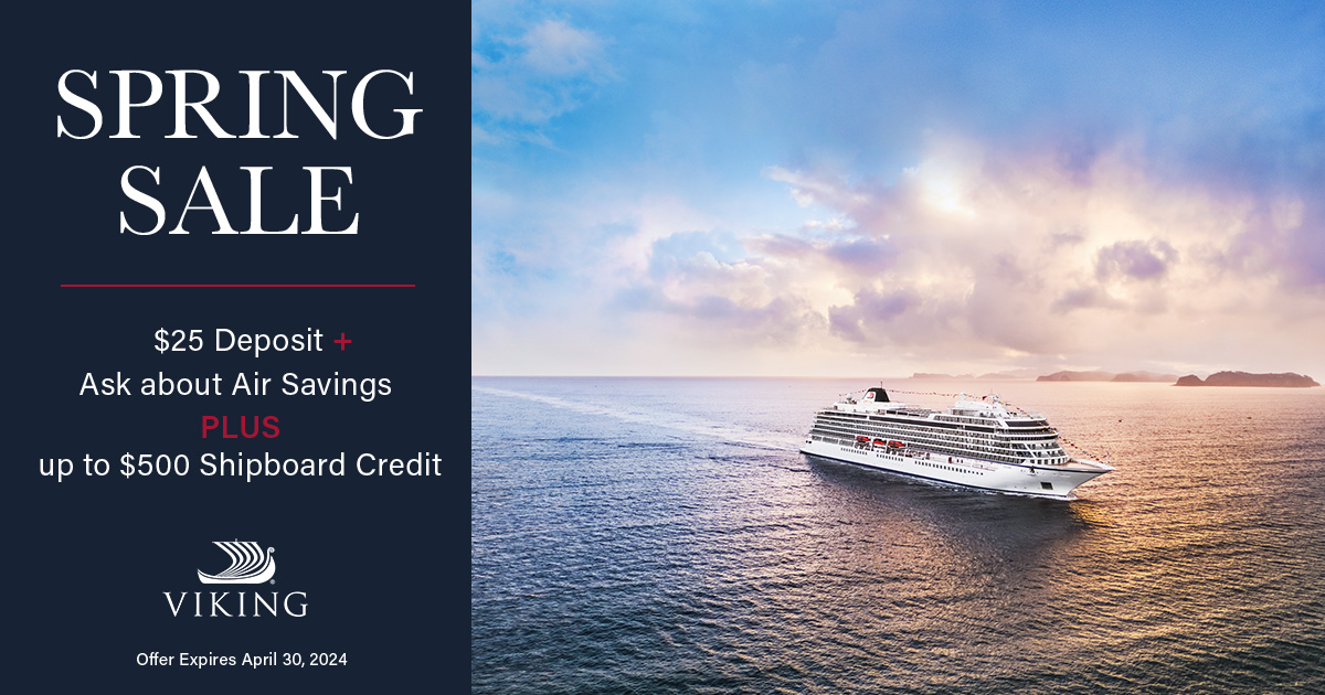 Spring into savings with Viking 

sigtn.com/u/NnolT74P 

#VikingCruises #cruise #travel #travelinspiration #AnywhereAnytimeJourneys