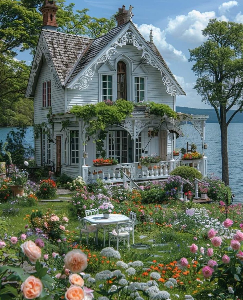 Could y'all see yourselves living in this house w/ its flower garden and on/near a lake?

#House #HomeSweetHome #Flowers #garden #flowergarden #lake #livingmybestlife #lifestyle