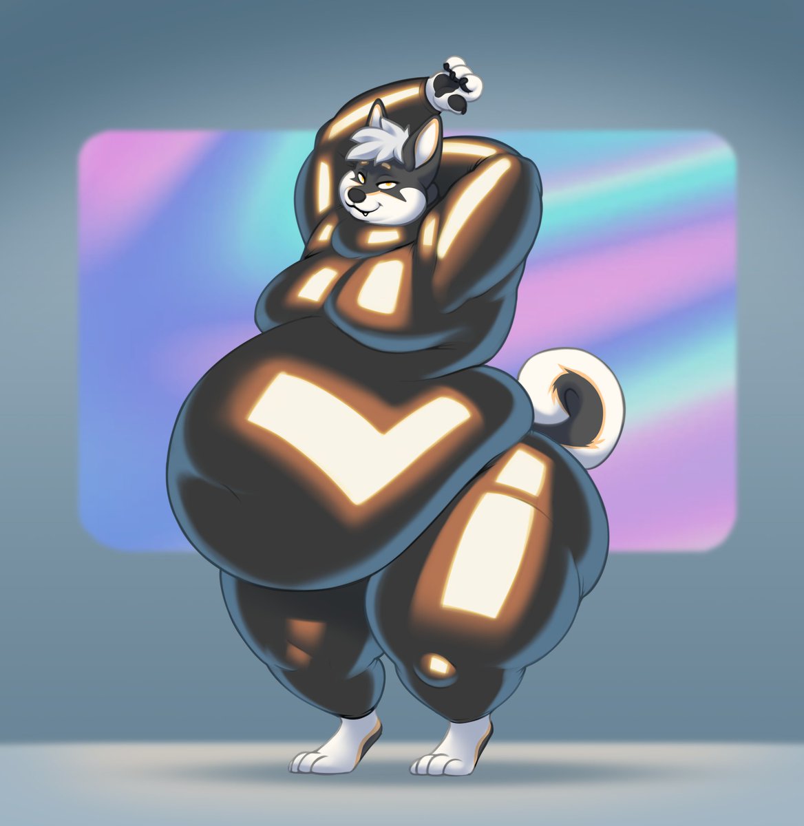 Does this make me look fat? Most people who wear latex catsuits are fairly lean, but I actually love the balloon-like look of larger folks in rubber! 🎨 @67marshmallows