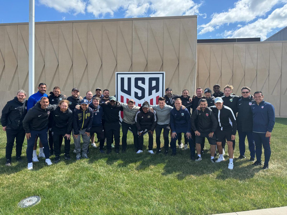 Another successful @ussoccer_coach A license course in person meeting comes to a close. Always a pleasure to work alongside top professionals Mike Dickey, Luis Swisher and Blake Decker.