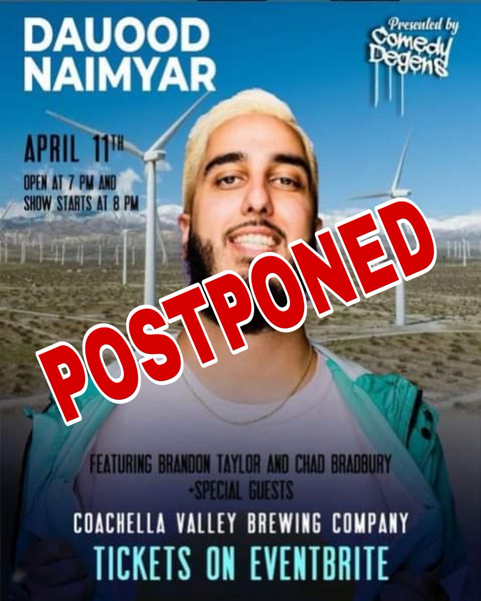 Looks like due to traffic/travel issues, Comedy Degens will be postponed.