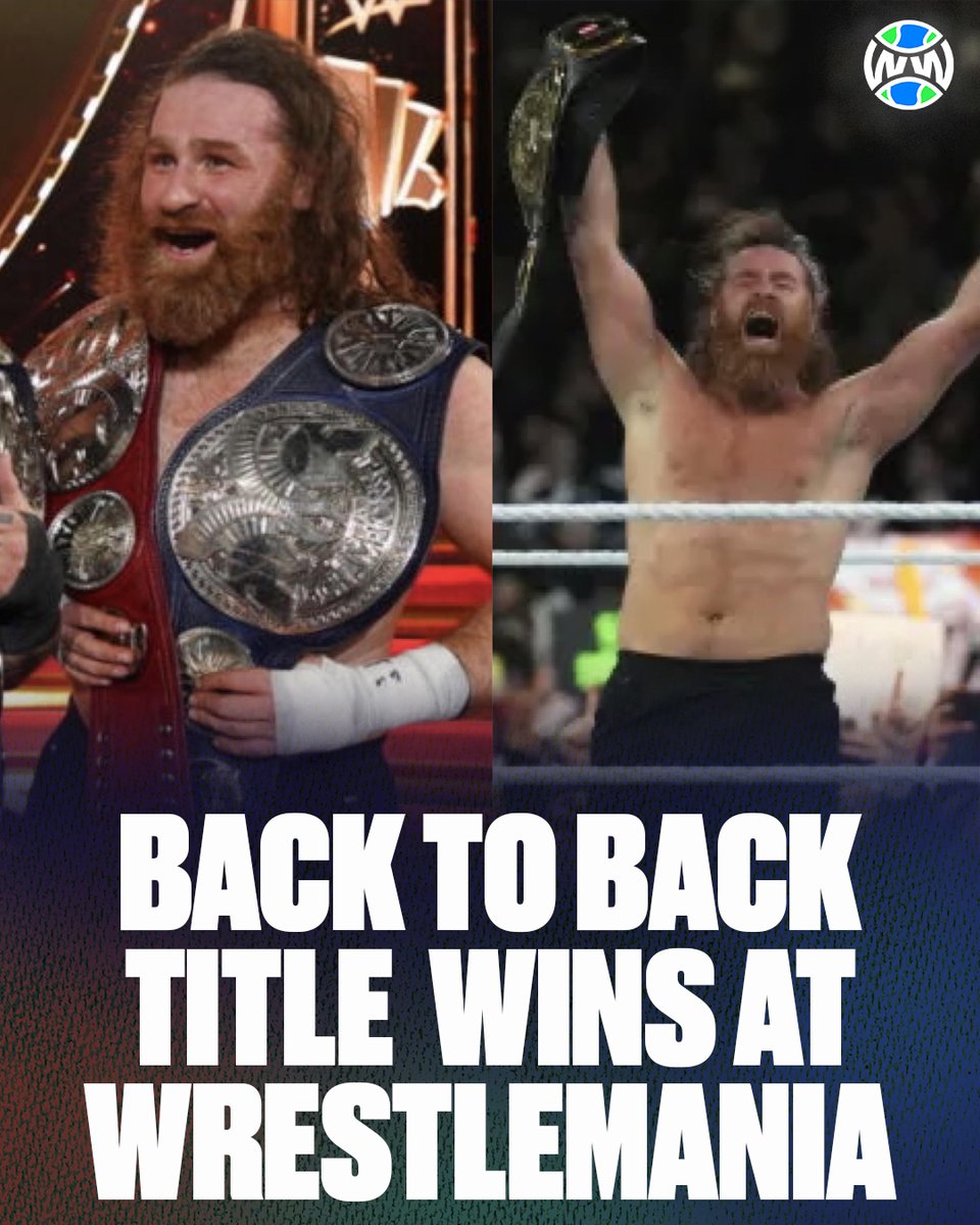 Sami Zayn defeated the longest reigning tag team champions and the longest reigning intercontinental champion in back to back years at Wrestlemania 🔥