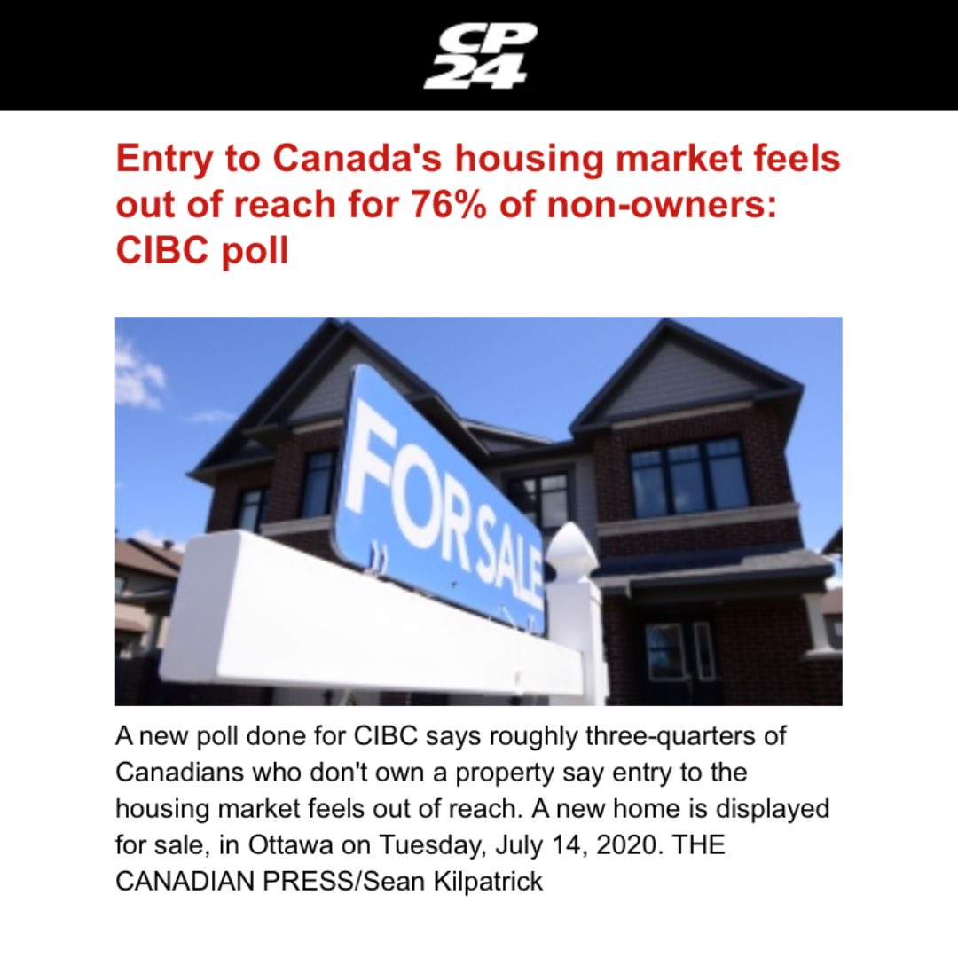 After 8 years of Trudeau, housing costs have doubled. 76% of non-homeowners feel like they'll never own a home. Common sense Conservatives will build the homes, not the bureaucracy. cp24.com/news/entry-to-…