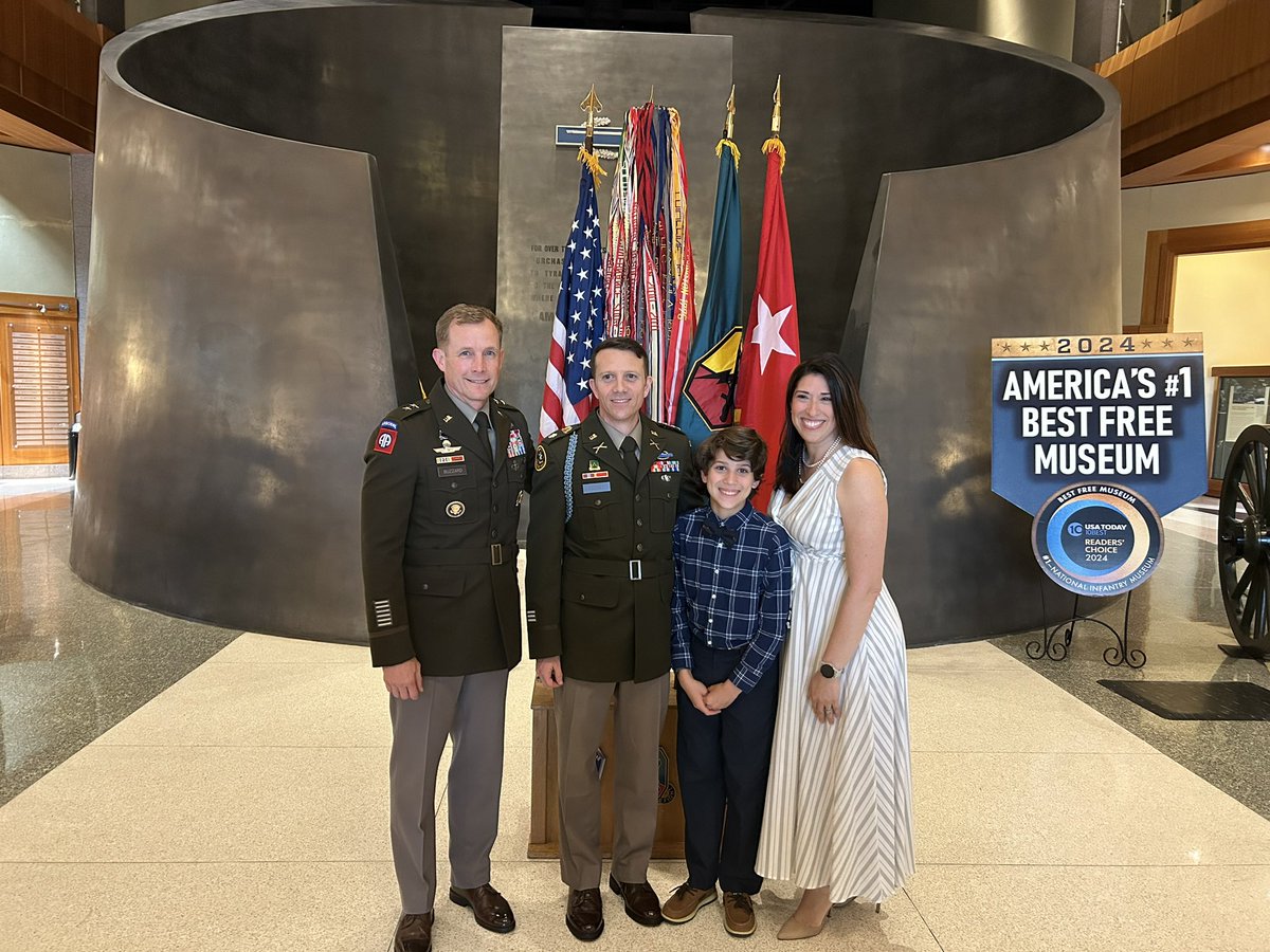 The end to another great day at Fort Moore … promoting my XO Ryan Feeney to LTC at the National Infantry Museum. Proud of him and his family! @MCoEFortMoore #BeMoore
