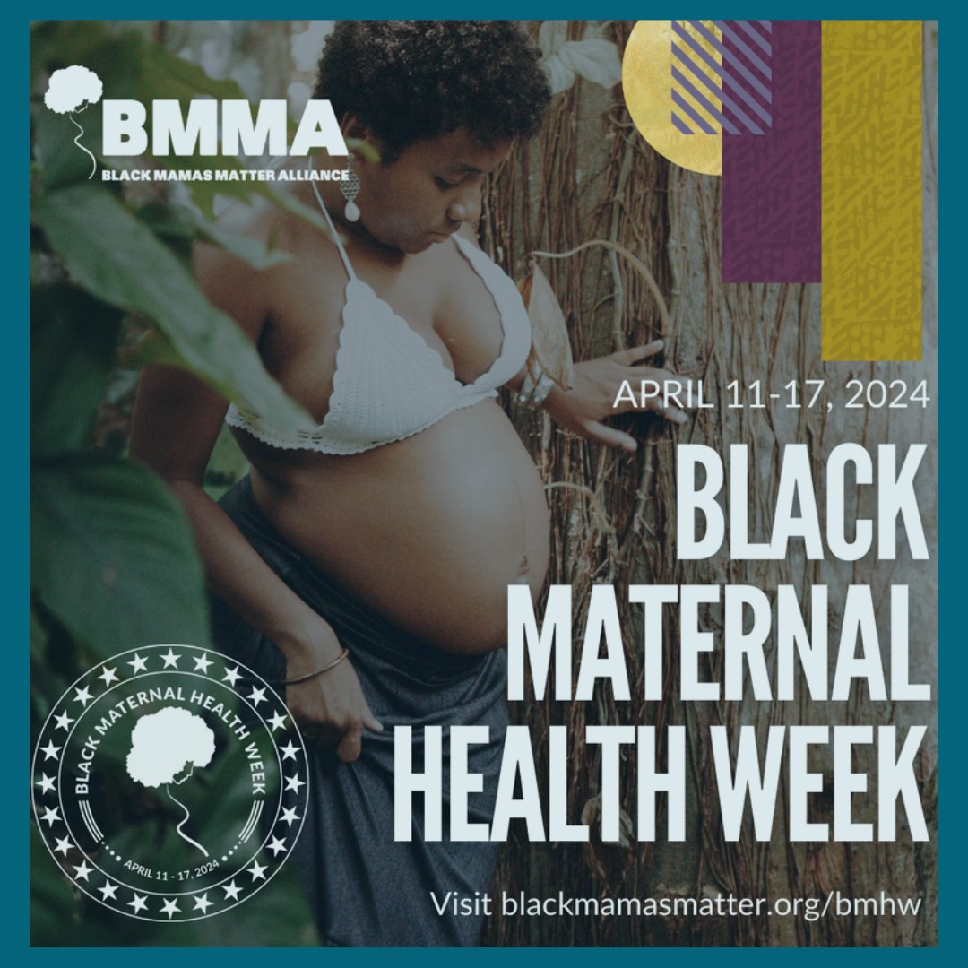 📢BLACK MATERNAL HEALTH WEEK 2024 IS HERE! 🎉Join us & @blkmamasmatter in celebrating #BlackMaternalHealthWeek! 👉Take part in unforgettable activities & conversations aimed at shifting the state of Black Maternal Health in the U.S. 👉Learn more: blackmamasmatter.org/bmhw #BMHW24