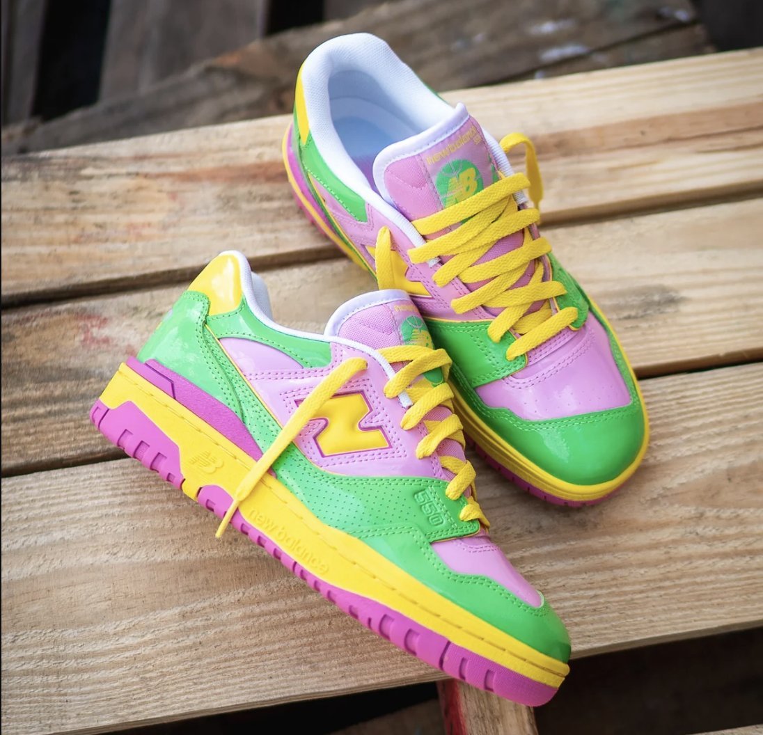Ad: New Balance 550 Patent Leather 'Pink Yellow Green' Shop -> sovrn.co/1sie5z5