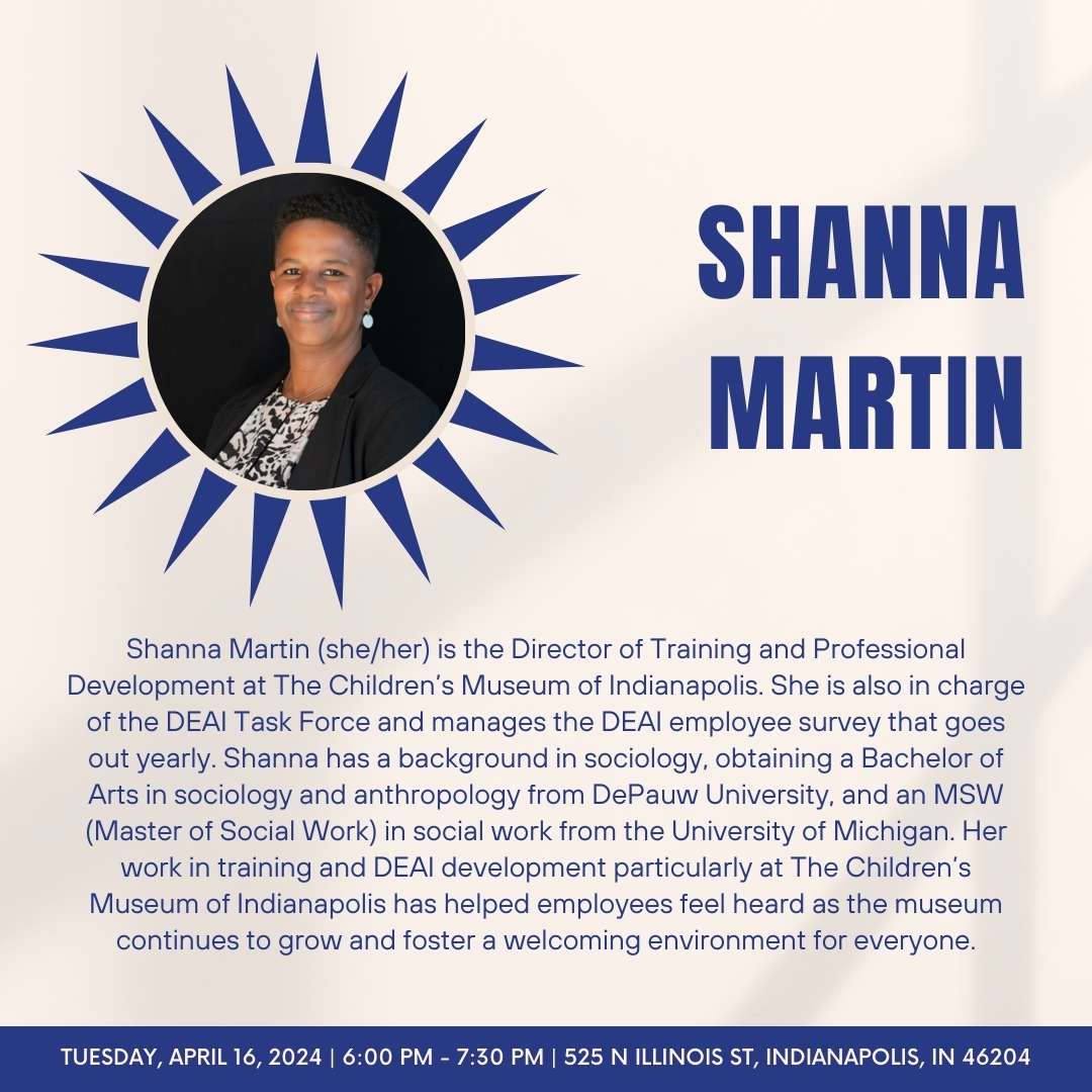 Shanna  Martin has honored us with her presence as a panelist for the  Representation Reimagined event hosted by our graduate students on April  16th!

To hear from Shanna Martin or any of our other panelists,  register here:  …gined-museum-dialogues.eventbrite.com