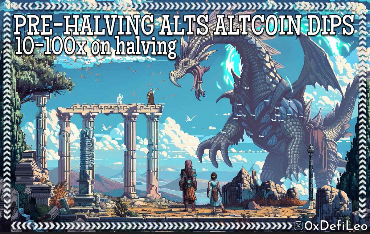 $BTC halving is just 7 days away. Turning $1,000 to $100k it's not a dream anymore. If you're not capitalizing on halving, it's a huge mistake. I've created a list of alts with 10-100x potential: 🧵👇