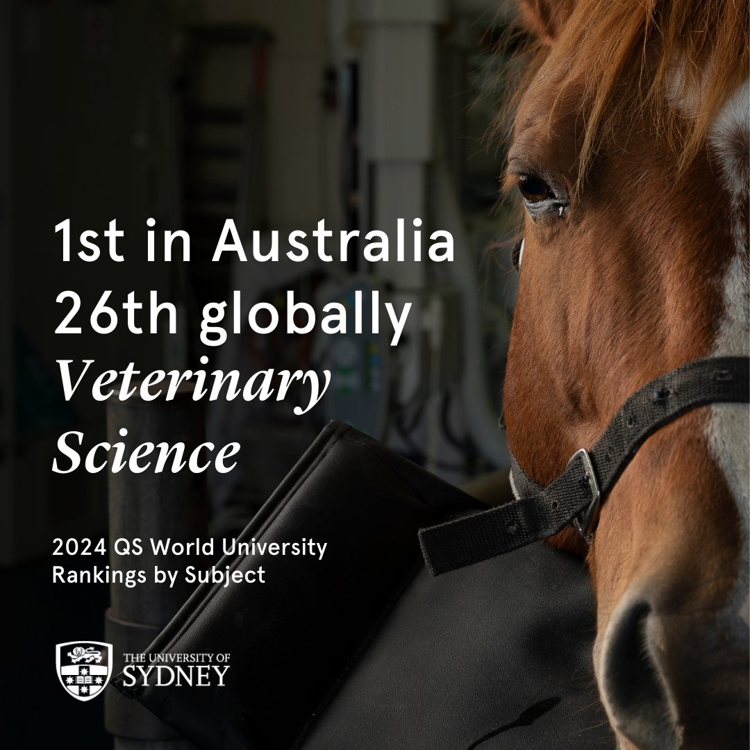 @Sydney_Vet @SydneyUni_Media @Sydney_Science We are proud to announce that our Veterinary School @Sydney_Uni has been ranked #1 in Australia and #26 in the world (2024 QS World University Rankings by Subject). Congratulations to the staff and students! #ProudlySydney #QSrankings