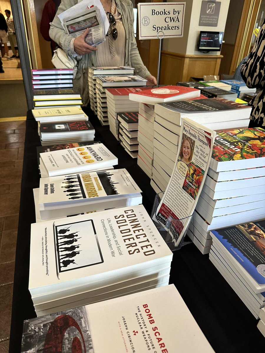 I had a great experience at the @CWABoulder Conference on World Affairs 2024. Cool to see two of my books on display (they sold out) I spoke at #CWABoulder