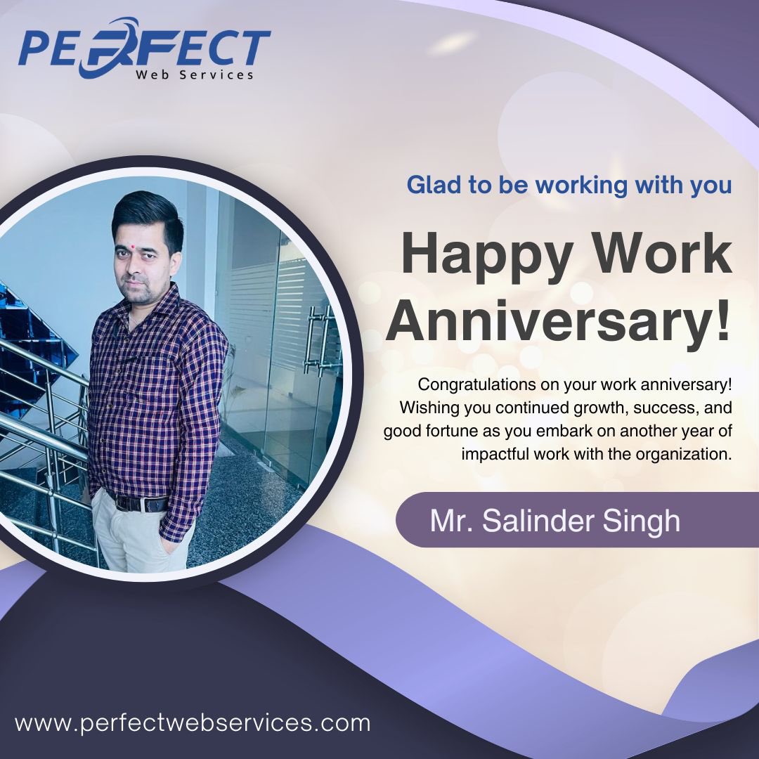 Happy Work Anniversary! 𝐒𝐚𝐥𝐢𝐧𝐝𝐞𝐫 𝐒𝐢𝐧𝐠𝐡 🥳👏💐🎉

𝐊𝐞𝐞𝐩 𝐮𝐩 𝐭𝐡𝐞 𝐠𝐨𝐨𝐝 𝐰𝐨𝐫𝐤! 👏

#HappyWorkAnniversary #suceess #year2024 #blessed #longjourney #inspiration #gratitude #lovemywork #perfectwebsrvcies #lovemyjob #teamwork #workanniversary