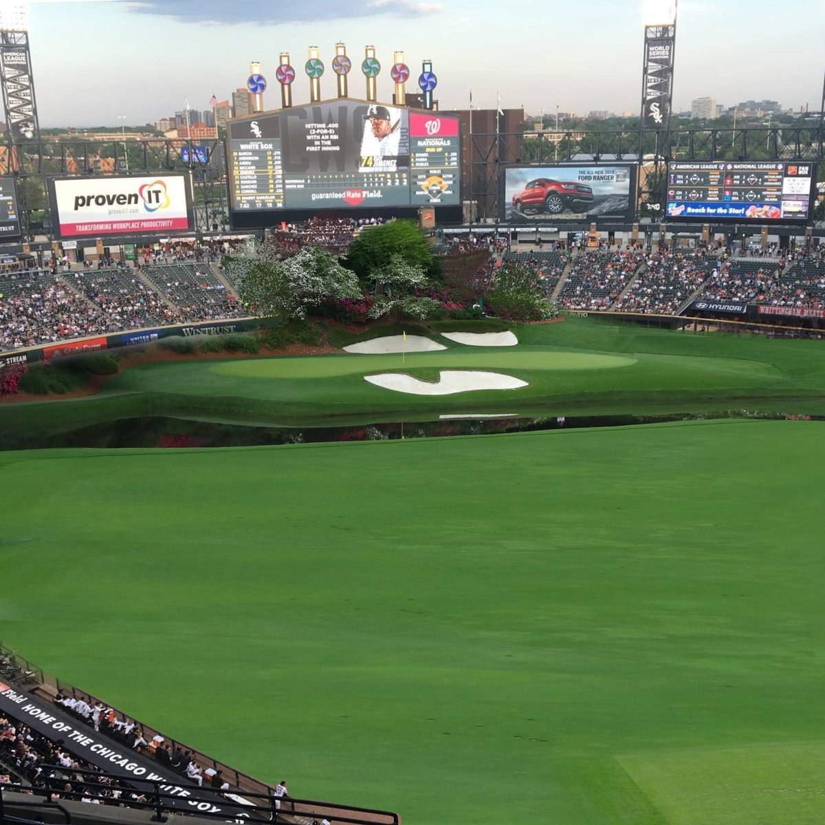 guaranteed rate field w/ the baseball field replaced by number 12 at augusta