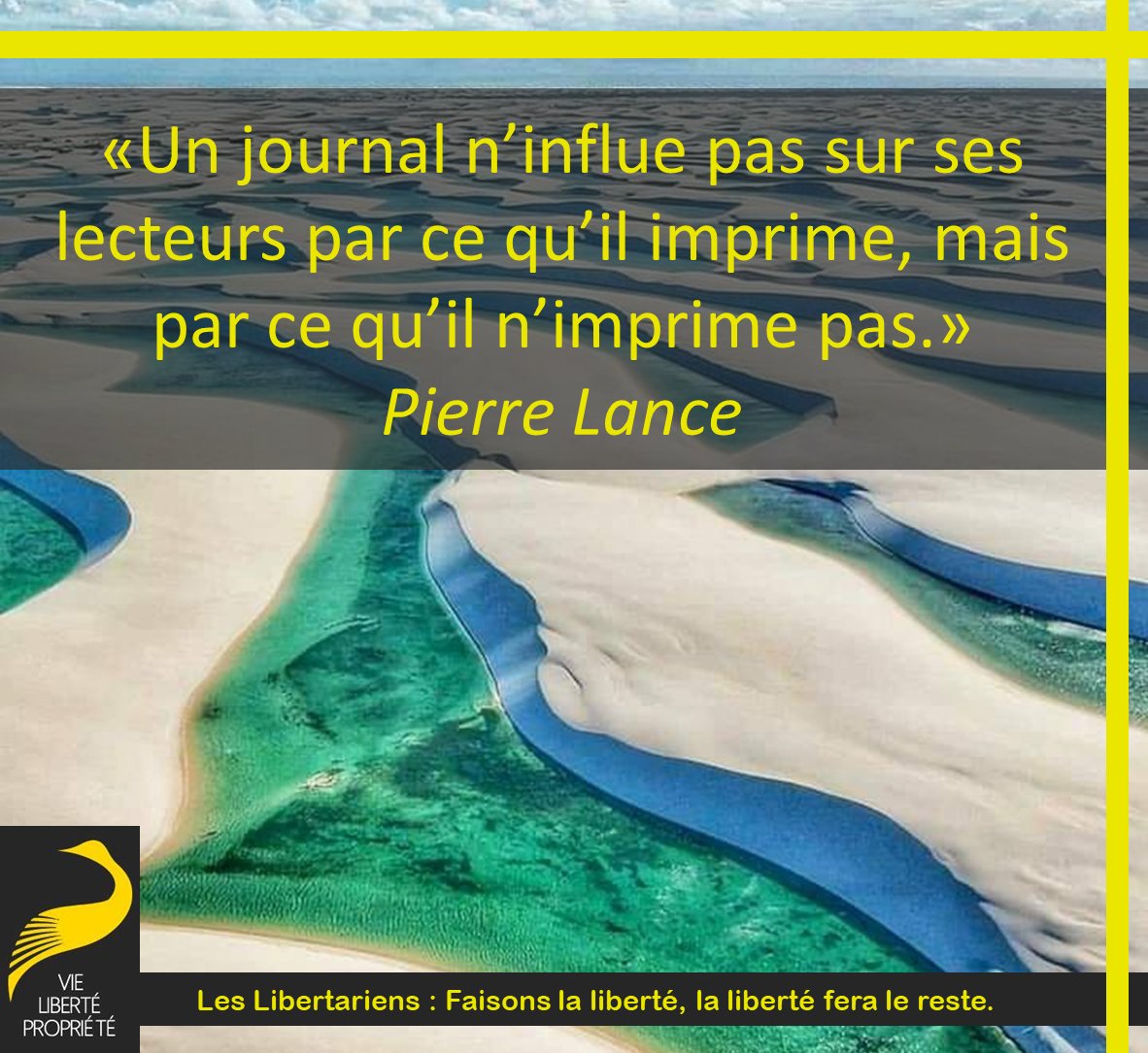 StephaneGeyres's tweet image. Un journal n’influe pas sur ses lecteurs par ce qu’il imprime, mais par ce qu’il n’imprime pas.
Pierre Lance
#PenséeUnique #Autodidacte #Endoctrinement #Instruction #Propagande #Journalisme #Intellectuels #Information #Afuera #Libéralie