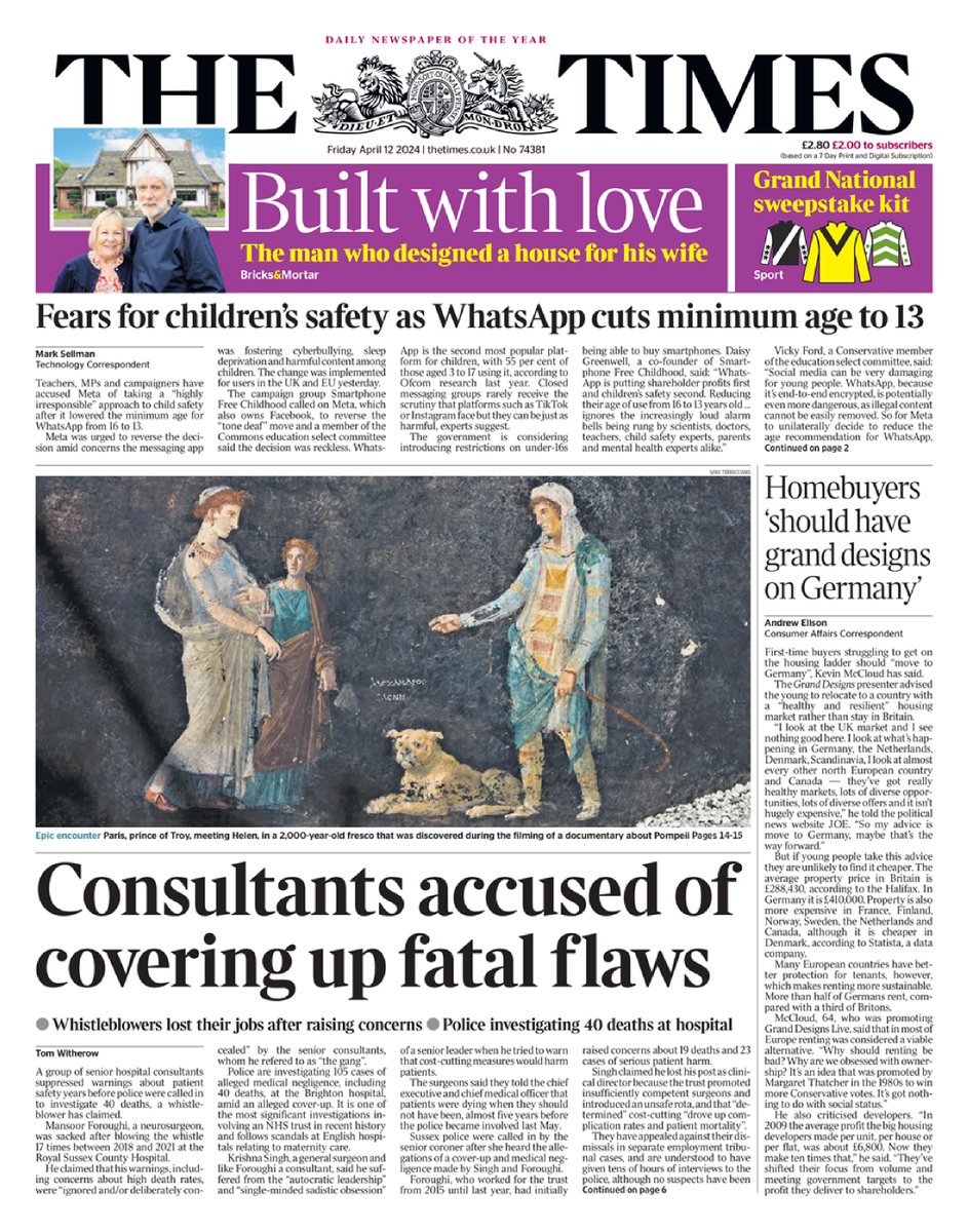 🇬🇧 Fears For Children's Safety As WhatsApp Cuts Minimum Age To 13

▫Meta, the social media giant that owns the encrypted messaging app, has been criticised by campaigners after reducing the age restriction from 16
▫@markysellers

#frontpagestoday #UK @thetimes 🇬🇧