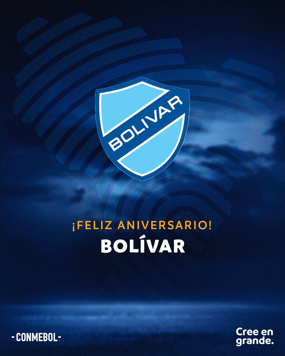 ¡Feliz aniversario, @Bolivar_Oficial! 🥳🇧🇴

#CreeEnGrande | #AniversarioCONMEBOL