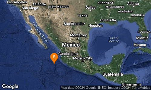 SISMO Magnitud 4.1 Loc 303 km al OESTE de CIHUATLAN, JAL 11/04/24 21:21:19 Lat 18.77 Lon -107.40 Pf 10 km