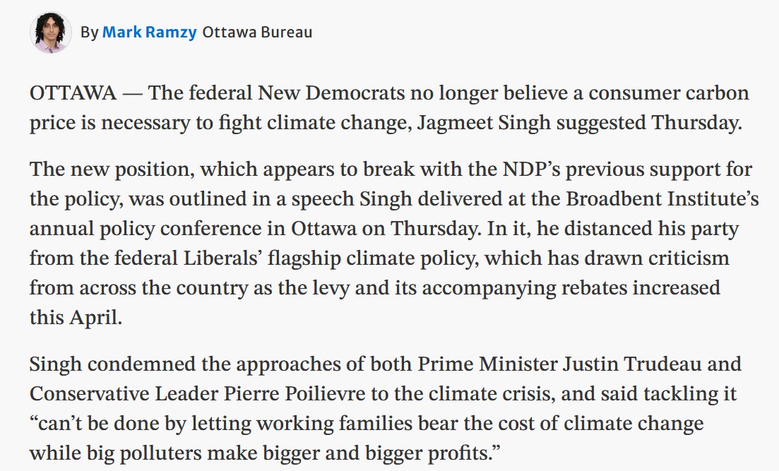 I'll let you guess where most of the big polluters with big profits are, and where most of the emissions subject to consumer pricing are. Will be really interesting to see how Alberta NDP leadership candidates respond to this switch.