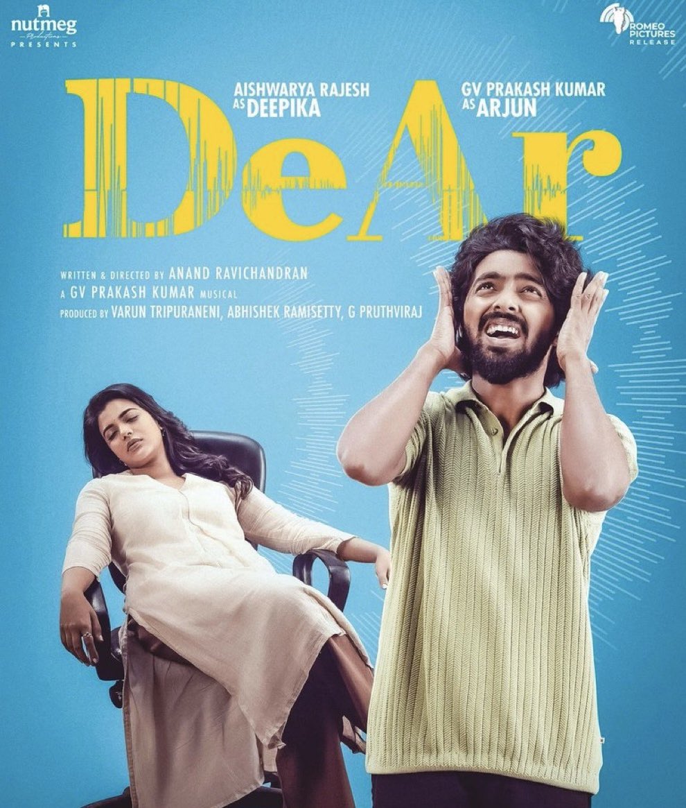 #DeAr - 3/5A breezy feel-good romantic family emotional drama. @gvprakash’s best outing in recent times backed by solid performer @aishu_dil who is the pillar of the film. Director @Anand_RChandran has neat message, there is a lot of give and take if a marriage has to work out!…