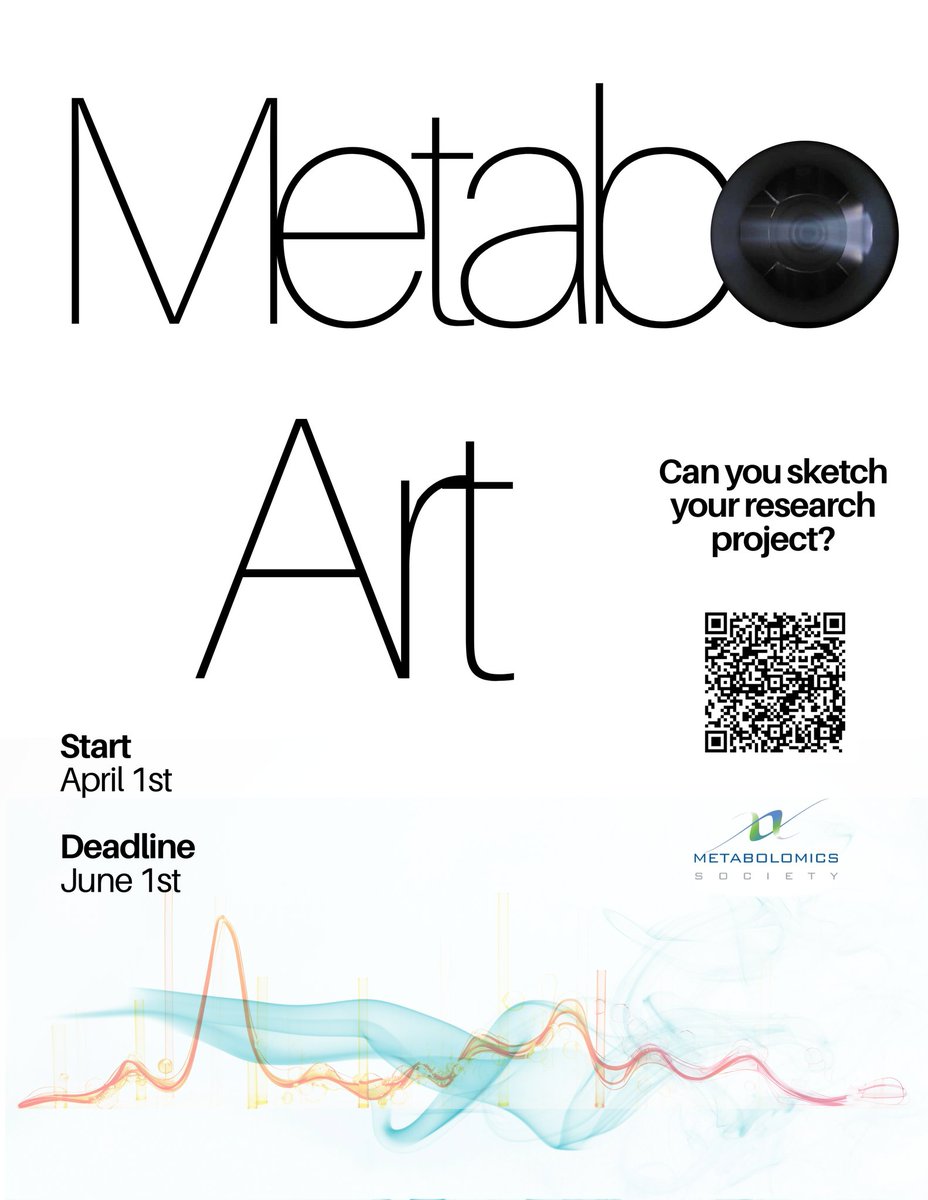 Exciting opportunity alert! 🌟 

Join the #MetaboART Research Contest by @MetabolomicsSoc. Showcase the impact of metabolomics research through captivating #art.

Deadline: June 1st

🌐 shorturl.at/hoxBU

Let's inspire and connect through art! 

#MetSoc24 #Metabolomics 🎨🔬