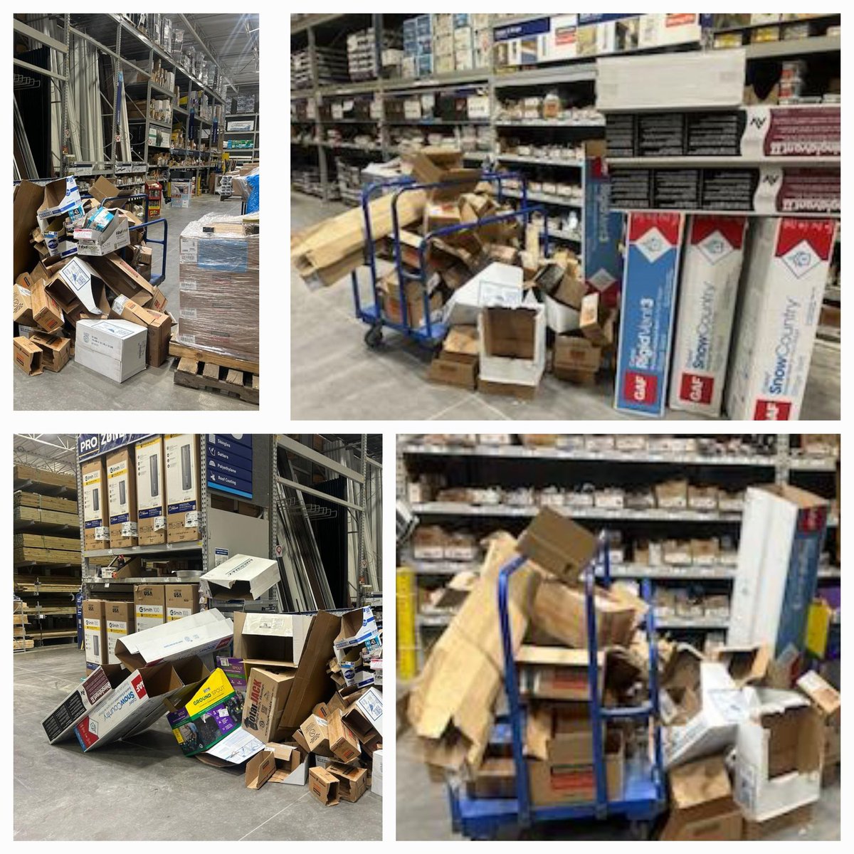 CharlesSt73's tweet photo. Appreciate the Team focus in Building Materials on this week's Power Packdown department! Getting the shelves ready for our weekend warriors! 😎
#CardboardChallenge #BuildingMaterials #R1Rocks! #lowesRVA #lowes2918 
@BlueBoxR1 @BenitoKomadina @steveyoung456 @lowes2918rva https://t.co/Y1EEtGtiqb