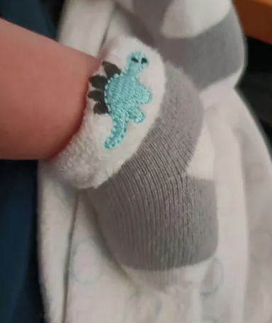 also everyone admire my son's cute lil socks