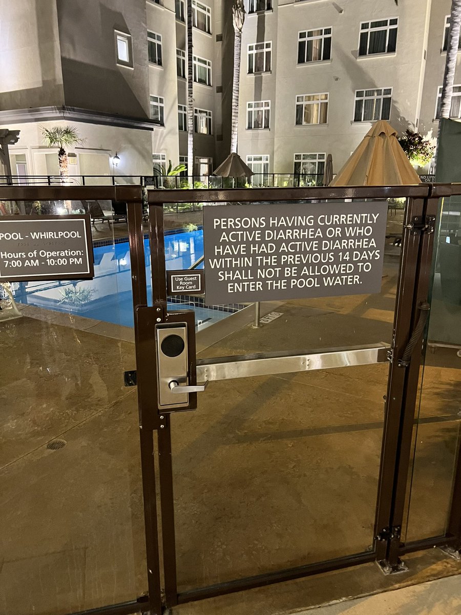 Actual sign at our hotel pool. 😳💩