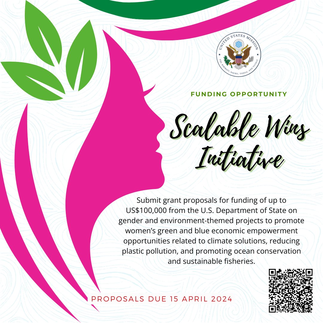 🔔 Proposals for the Scalable Wins Initiative close on April 15 for gender and environment themed projects! The three focus areas are gender equality and: the climate crisis / plastic pollution / ocean and fisheries work. Learn more: ow.ly/lgkg50R6lcl @SciDiplomacyUSA