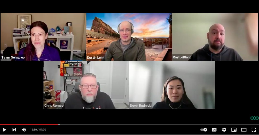 Curious about the secrets to a successful Security Champions Program? Tune in to this awesome @Semgrep Community panel featuring yours truly, Chris Romeo, Dustin Lehr, Devin Rudnicki, and Ray LeBlanc. Can't wait to hear what you think (comment below)! ✨ youtube.com/watch?v=nkzuUw…