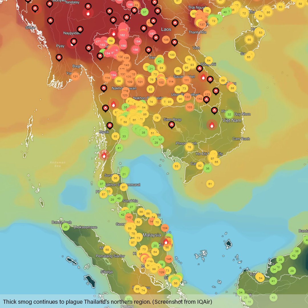 Thick haze envelops Chiang Mai, often listed among the most polluted cities on IQAir. The city faces severe air quality issues annually in early months. Learn more about this public health crisis in our video: ow.ly/pbi650ReHOe #AirPollution #ChiangMai #PM2.5 #cleanair
