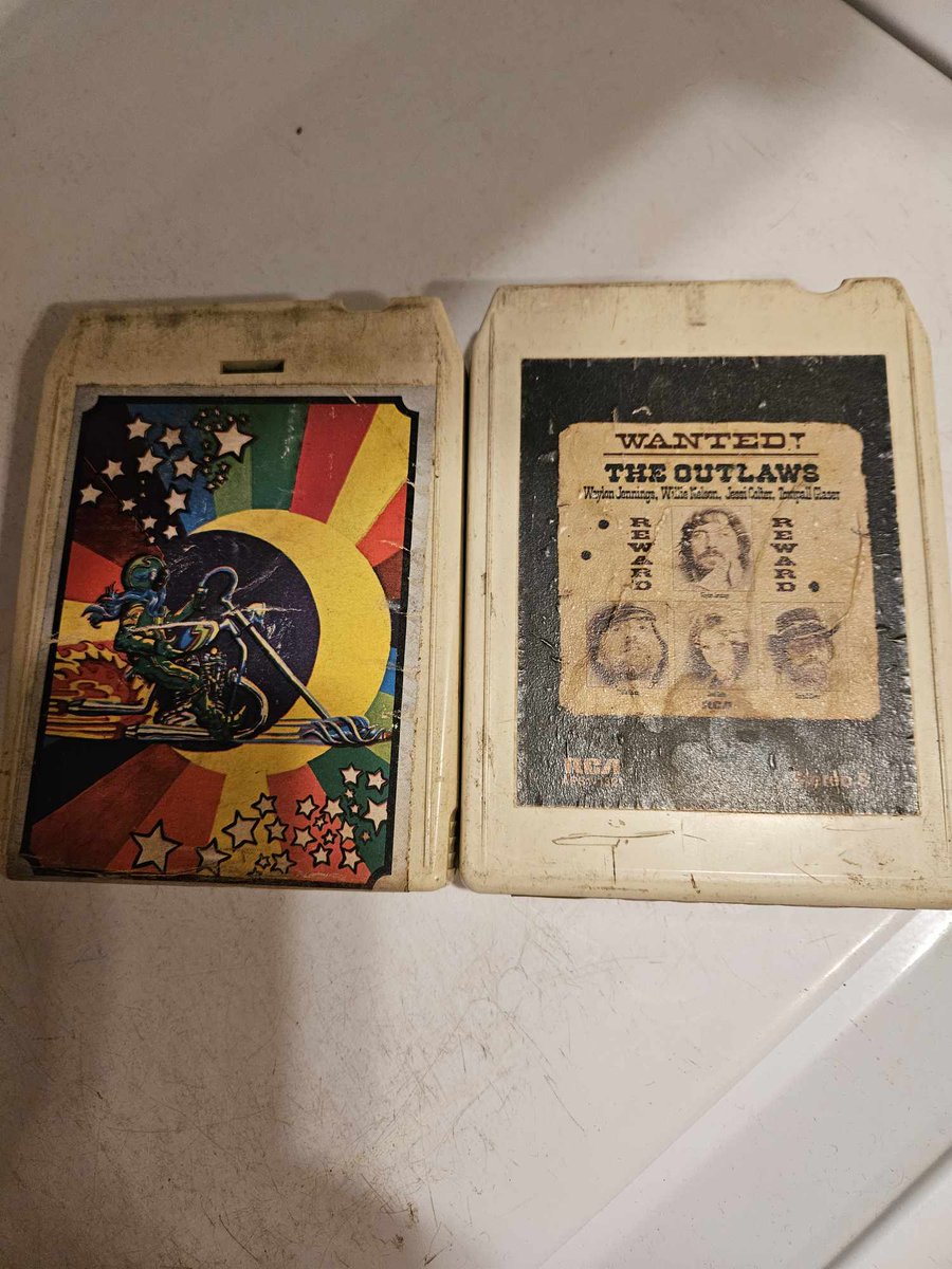 Happy National 8-Track Day. The firt two tapes I ever bought and still have. KISS-Love Gun and Wanted! The Outlaws with Jennings, Nelson, Colter and Glaser