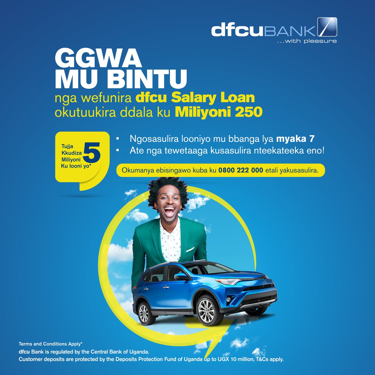 Unlock your dreams with a @dfcugroup Salary Loan of up to UGX 250M and stand a chance to win back up to 5M in loan repayment. Visit dfcugroup.com/promotions/ to apply today or call 0800 222 000. #GgwaMuBintu