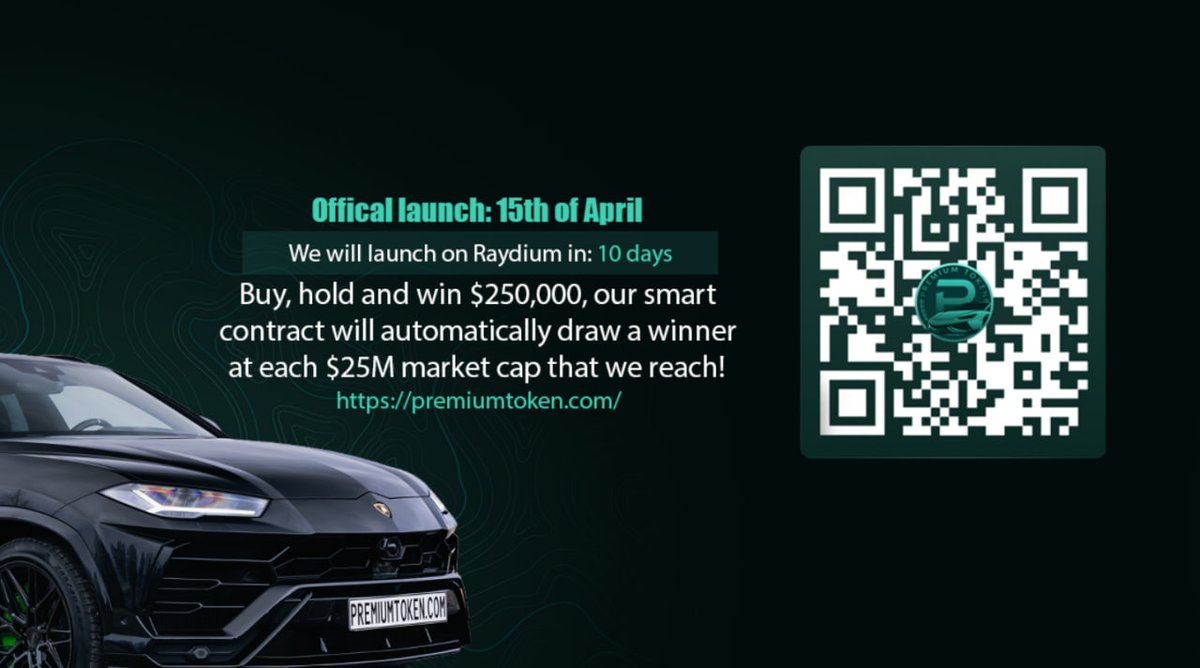 @crypton1106 @ricyofficial @premiumtokencom launching on Raydium, April 15th, 100x potential
